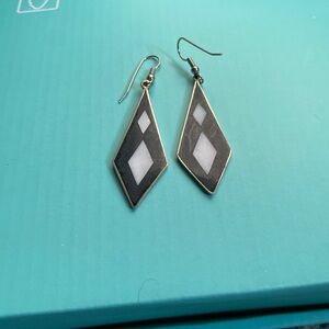 Elegant Black and White Geometric Earrings